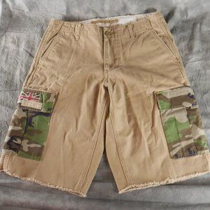 NWOT Denim & Supply Ralph Lauren Khaki W/Camo CARGO SHORTS  Men's Size 29 ANB